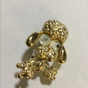 Vintage gold tone google eye poodle pin by Gerry’s